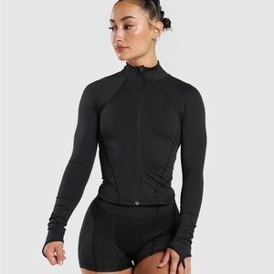 Gymshark Power Midi Zip Up Jacket - Black Medium